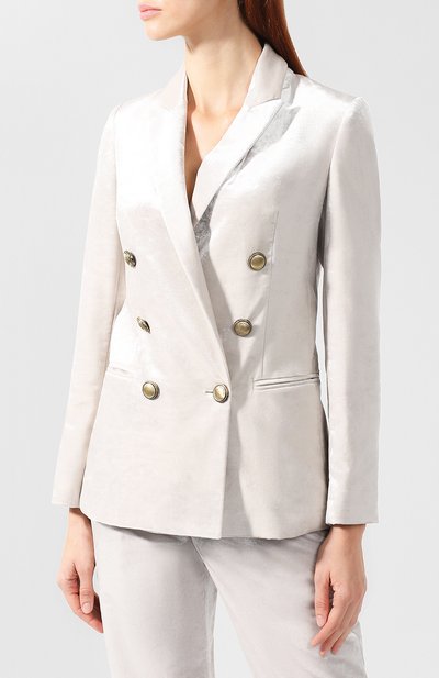 Двубортный бархатный жакет BRUNELLO CUCINELLI, арт. MA0888661, фото 3