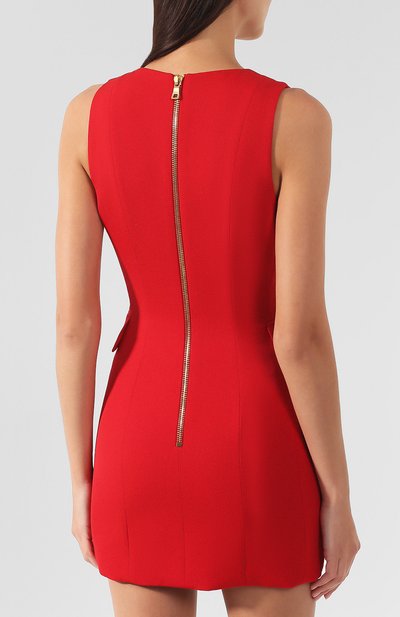 Шерстяное платье BALMAIN красного цвета по цене 238500 руб., арт. SF16144/W034, фото 4 Шерстяное платье BALMAIN, арт. SF16144/W034, фото 4