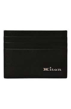 Мужской кожаный футляр для кредитных карт KITON черного цвета, арт. UPEA010N0100301 | Фото 1 (Материал: Натуральная кожа; Нос: Не проставлено; Материал сплава: Проставлено)