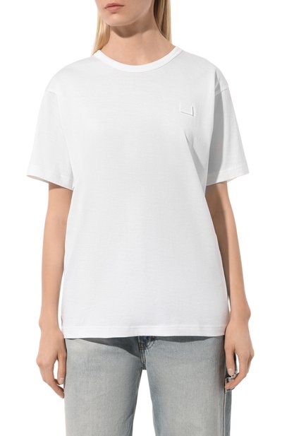 Хлопковая футболка ACNE STUDIOS белого цвета по цене 17750 руб., арт. NASH FACE183, фото 3 Хлопковая футболка ACNE STUDIOS, арт. NASH FACE183, фото 3