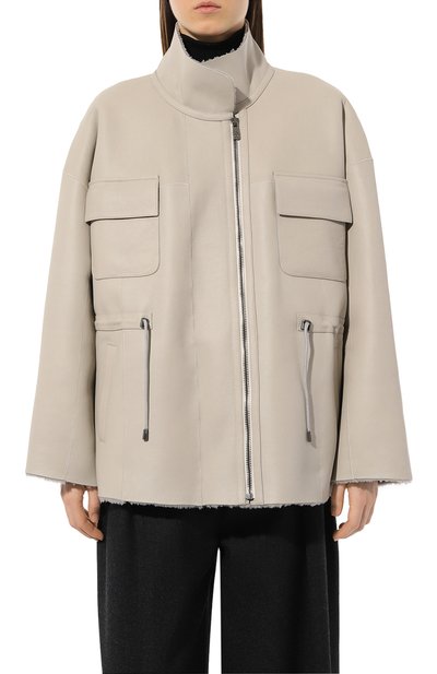 Дубленка из овчины NOBLE&BRULEE серого цвета по цене 340000 руб., арт. NB125/01, фото 3 Дубленка из овчины NOBLE&BRULEE, арт. NB125/01, фото 3