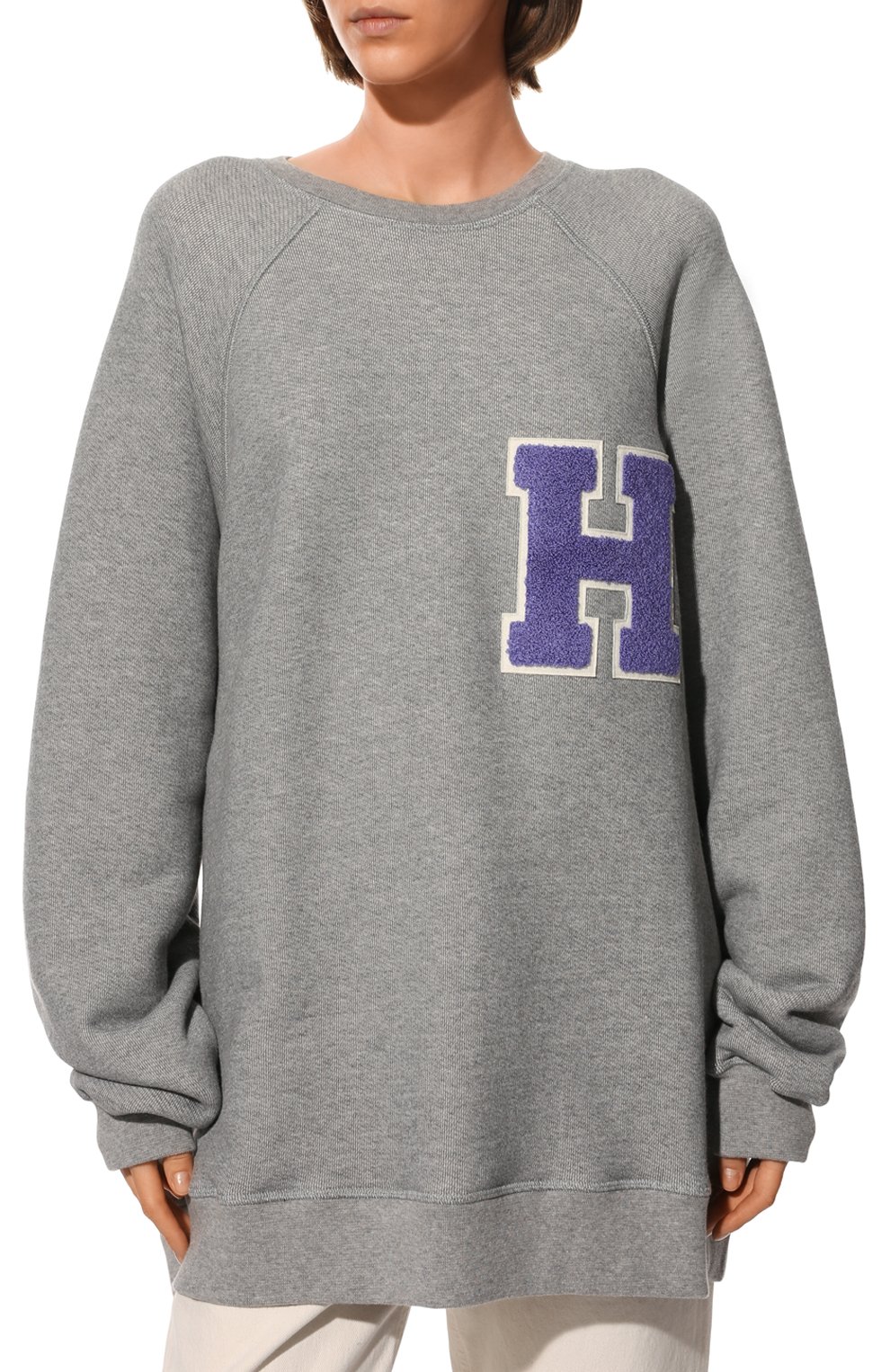 Свитшот из хлопка и кашемира HALFBOY серого цвета по цене 49500 руб., арт. H04WFCR1302, фото 3 Свитшот из хлопка и кашемира HALFBOY, арт. H04WFCR1302, фото 3