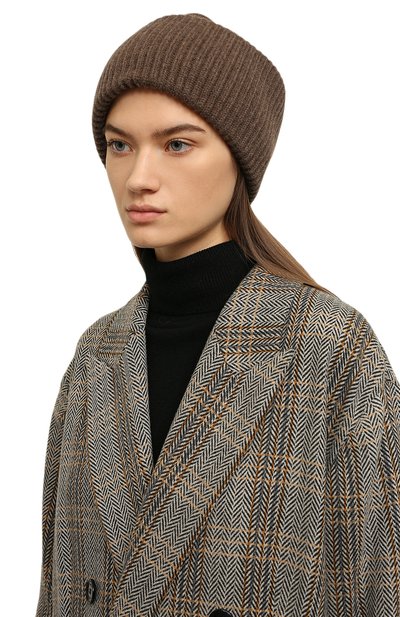 Шапка из шерсти и кашемира ADDICTED коричневого цвета по цене 17900 руб., арт. MK924, фото 2 Шапка из шерсти и кашемира ADDICTED, арт. MK924, фото 2