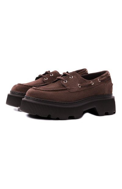 Женские замшевые топсайдеры SANTONI, арт. WUCG71704NERTPYL