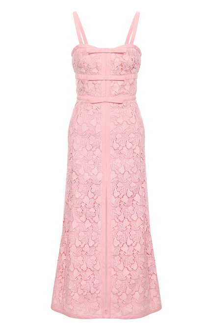 Женское платье GIAMBATTISTA VALLI розового цвета, арт. 25SSPVTE5120-29BR0 | Фото 1 (Материал сплава: Проставлено; Длина Ж (юбки, платья, шорты): Миди; Драгоценные камни: Проставлено)