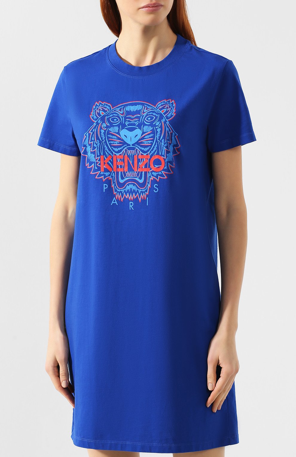 Хлопковое платье KENZO синего цвета по цене 13050 руб., арт. 2R07064YE, фото 3 Хлопковое платье KENZO, арт. 2R07064YE, фото 3