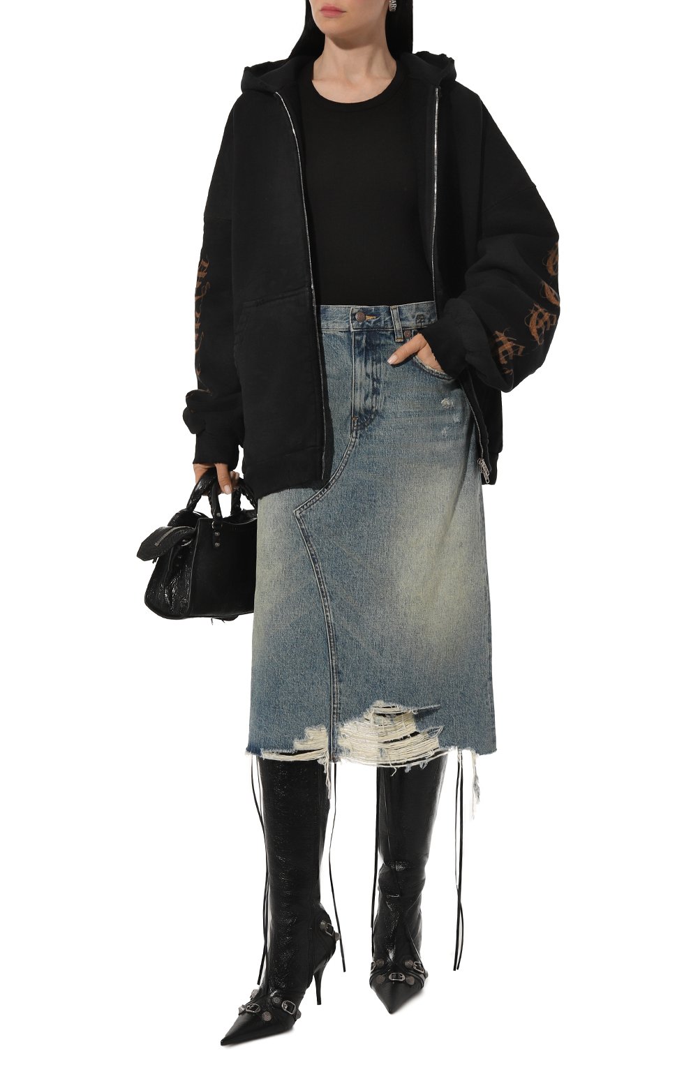 Кожаные сапоги cagole 90 BALENCIAGA, арт. 694395/WAD4E, фото 2