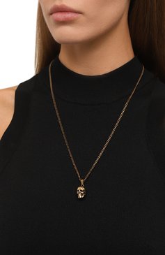 Женское колье ALEXANDER MCQUEEN золотого цвета, арт. 705815 J160G | Фото 2 (Материал сплава: Проставлено; Нос: Не проставлено; Материал: Металл)