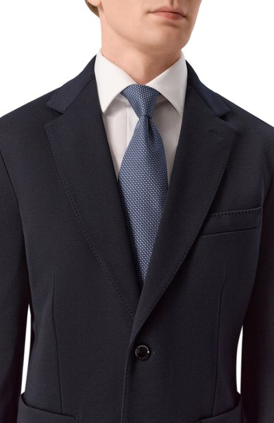 Шелковый галстук CORNELIANI синего цвета по цене 26600 руб., арт. 28U302/2A20303, фото 2 Шелковый галстук CORNELIANI, арт. 28U302/2A20303, фото 2