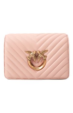 Женская сумка love mini PINKO розового цвета, арт. 100067/A0GK | Фото 1 (Драгоценные камни: Проставлено; Размер: mini; Материал сплава: Проставлено; Ремень/цепочка: На ремешке; Материал: Натуральная кожа)