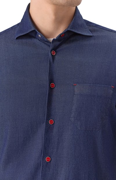 Хлопковая рубашка KITON, арт. UMCNERPH0922701, фото 5