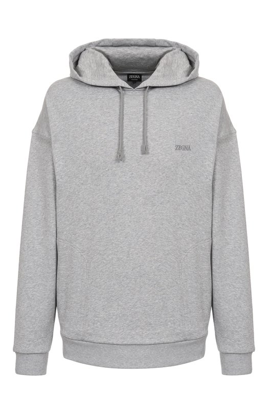 Хлопковое худи Zegna N6MH0/194 Серый N6MH0/194