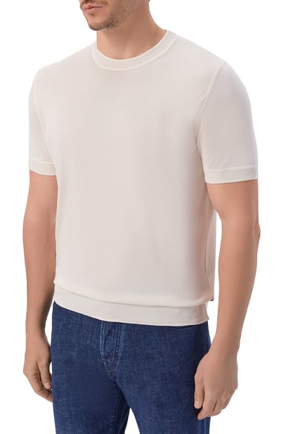 Шелковый джемпер BOSS CAMEL кремового цвета по цене 49950 руб., арт. 50560502, фото 3 Шелковый джемпер BOSS CAMEL, арт. 50560502, фото 3