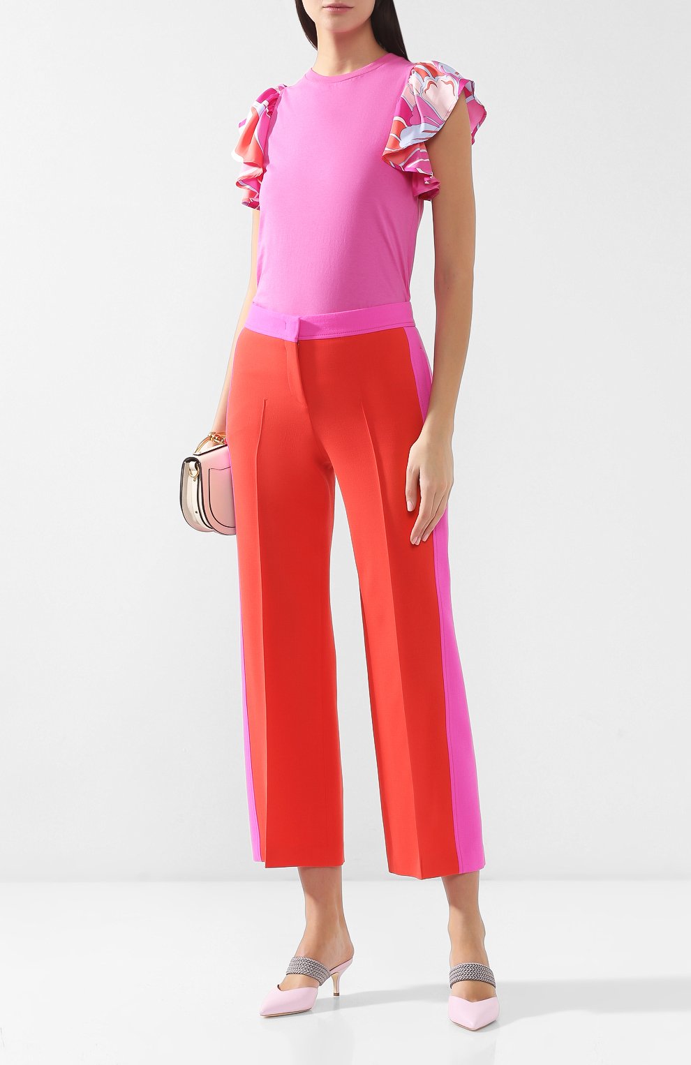 Хлопковая футболка EMILIO PUCCI фуксия цвета по цене 26200 руб., арт. 9EJP10/9E986, фото 2 Хлопковая футболка EMILIO PUCCI, арт. 9EJP10/9E986, фото 2