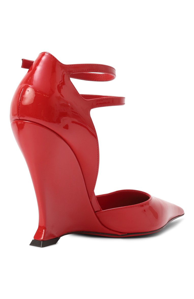 Женские лакированные туфли FERRAGAMO красного цвета, арт. 01G554/766360 | Фото 5 (Материал внутренний: Натуральная кожа; Подошва: Плоская; Материал внешний: Натуральная кожа; Каблук высота: Высокий; Каблук тип: Танкетка)
