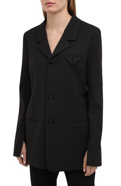 Жакет BOTTEGA VENETA темно-коричневого цвета по цене 179500 руб., арт. 636453/V02W0, фото 3 Жакет BOTTEGA VENETA, арт. 636453/V02W0, фото 3