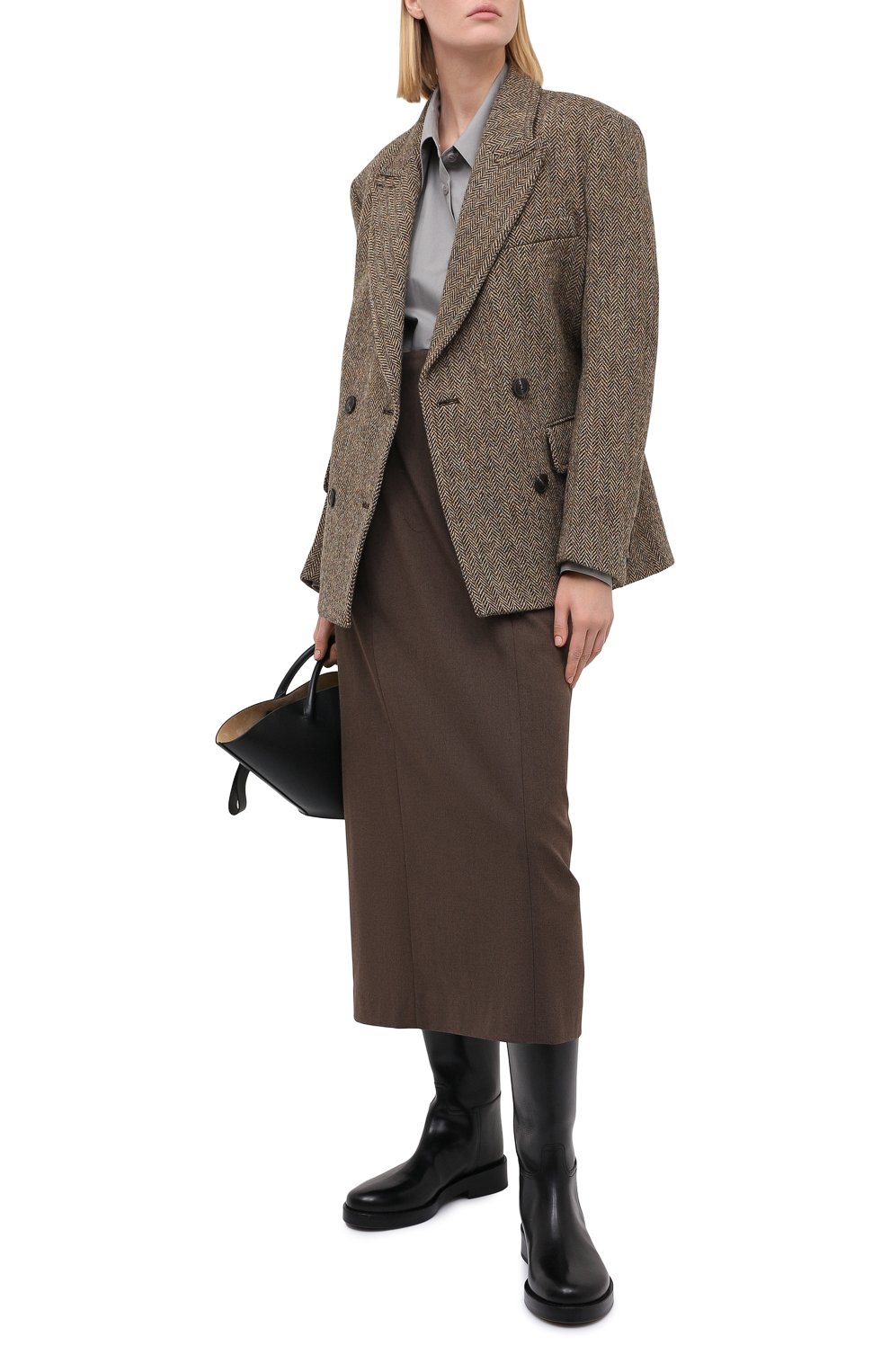 Юбка LOW CLASSIC коричневого цвета по цене 33350 руб., арт. L0W20FW_SK04BR, фото 2 Юбка LOW CLASSIC, арт. L0W20FW_SK04BR, фото 2