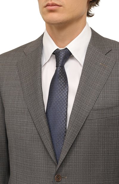 Шелковый галстук GIORGIO ARMANI темно-синего цвета по цене 21500 руб., арт. 360054/3R927, фото 2 Шелковый галстук GIORGIO ARMANI, арт. 360054/3R927, фото 2
