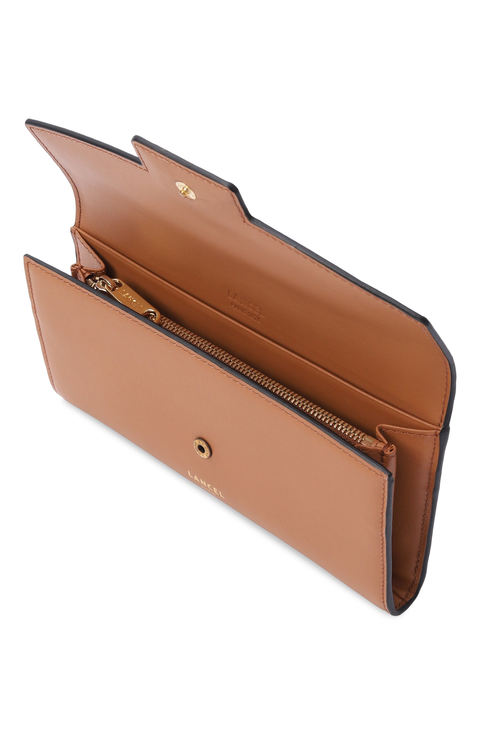 Кожаное портмоне LANCEL светло-коричневого цвета по цене 35750 руб., арт. A13162, фото 3 Кожаное портмоне LANCEL, арт. A13162, фото 3