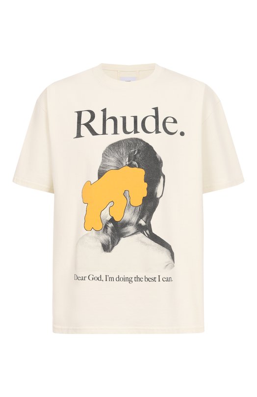 Хлопковая футболка Rhude RHSS25TT08012 Кремовый RHSS25TT08012