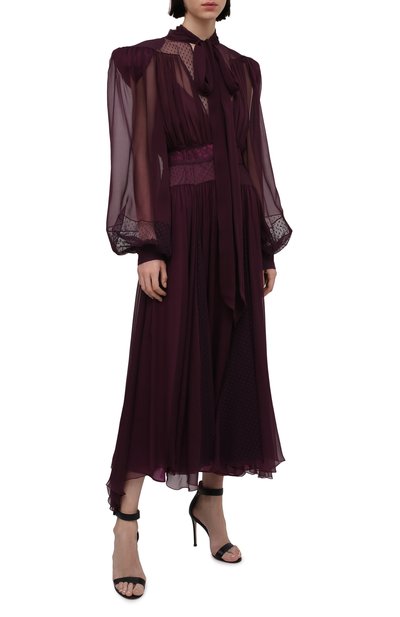 Шелковое платье ZUHAIR MURAD фиолетового цвета по цене 486000 руб., арт. FDR21323/CHSI020, фото 2 Шелковое платье ZUHAIR MURAD, арт. FDR21323/CHSI020, фото 2