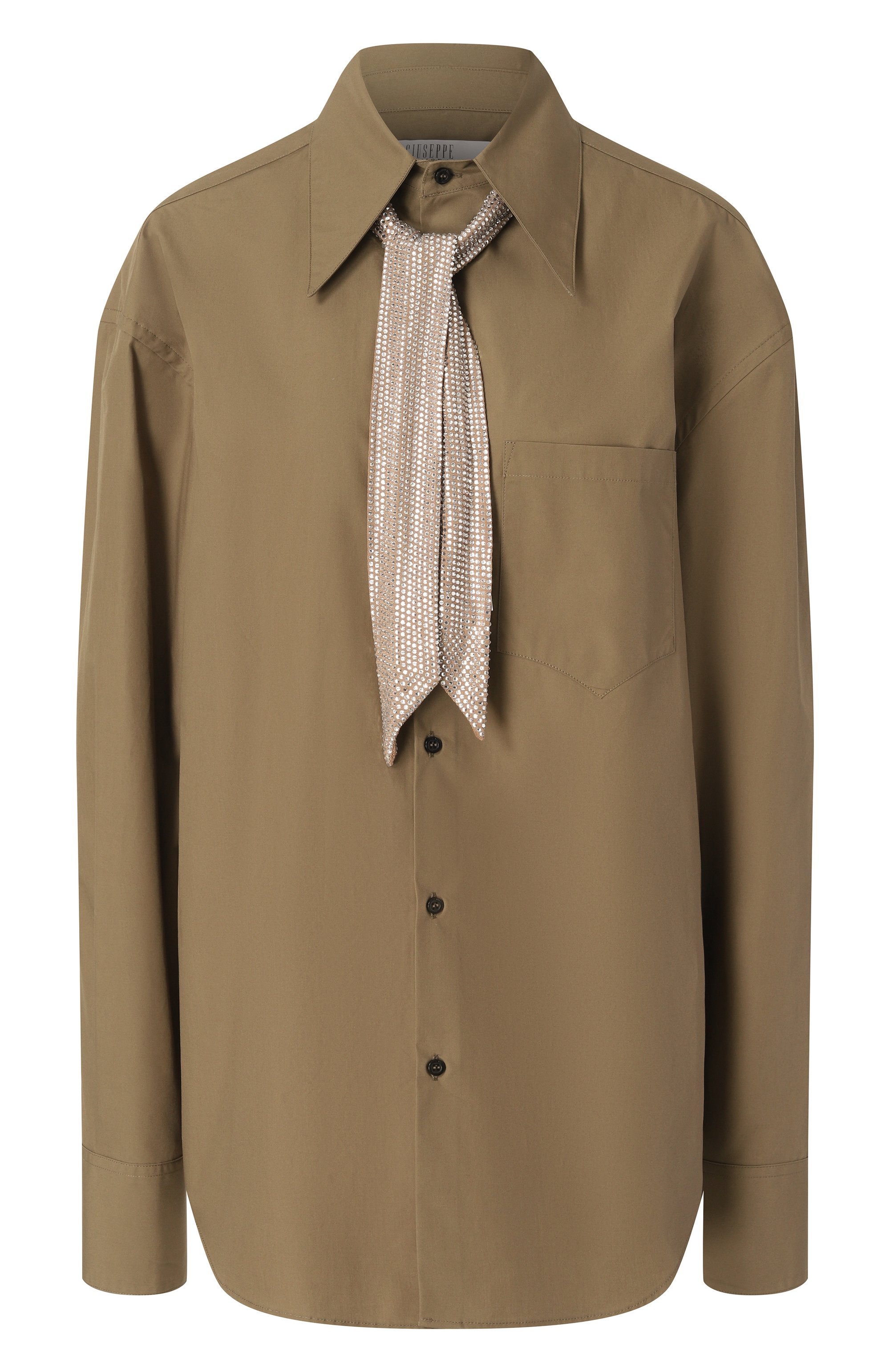 Хлопковая рубашка GIUSEPPE DI MORABITO хаки цвета по цене 52750 руб., арт. 04SST0231X 04425, фото 1 Хлопковая рубашка GIUSEPPE DI MORABITO, арт. 04SST0231X 04425, фото 1