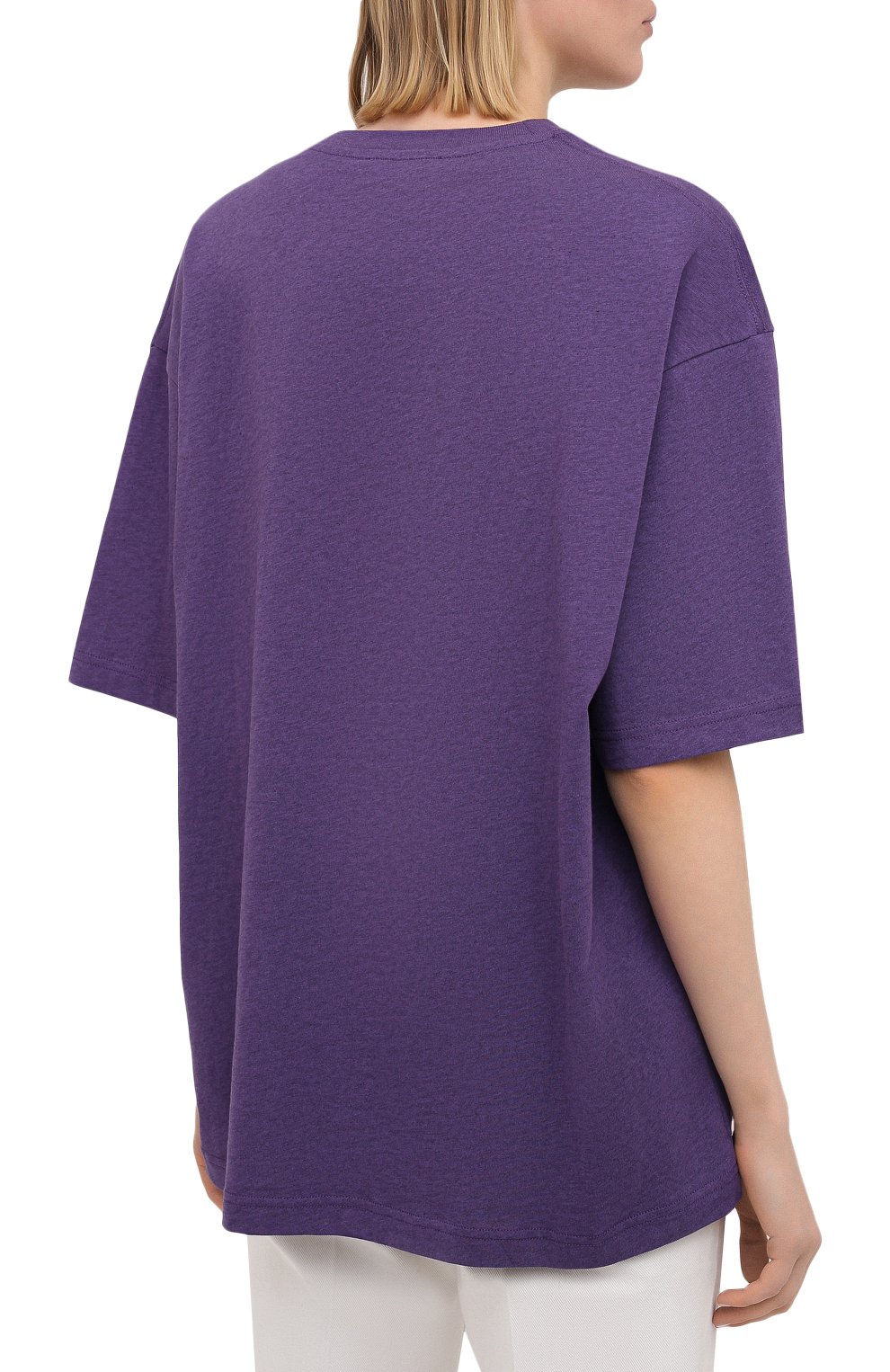 Хлопковая футболка ACNE STUDIOS фиолетового цвета по цене 11400 руб., арт. CL0082/W, фото 4 Хлопковая футболка ACNE STUDIOS, арт. CL0082/W, фото 4