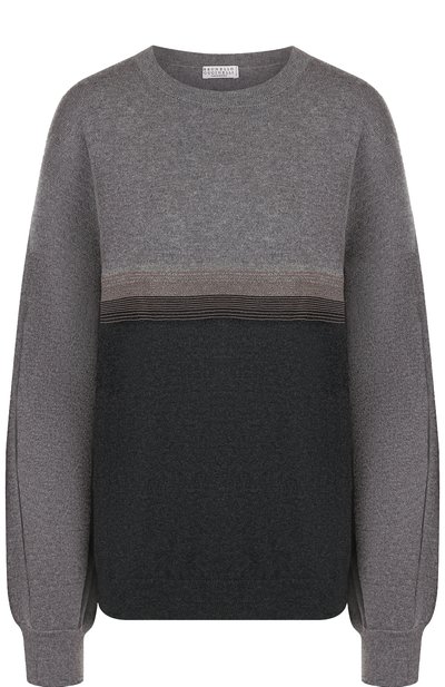 Женский кашемировый пуловер со спущенным рукавом BRUNELLO CUCINELLI, арт. M12149100