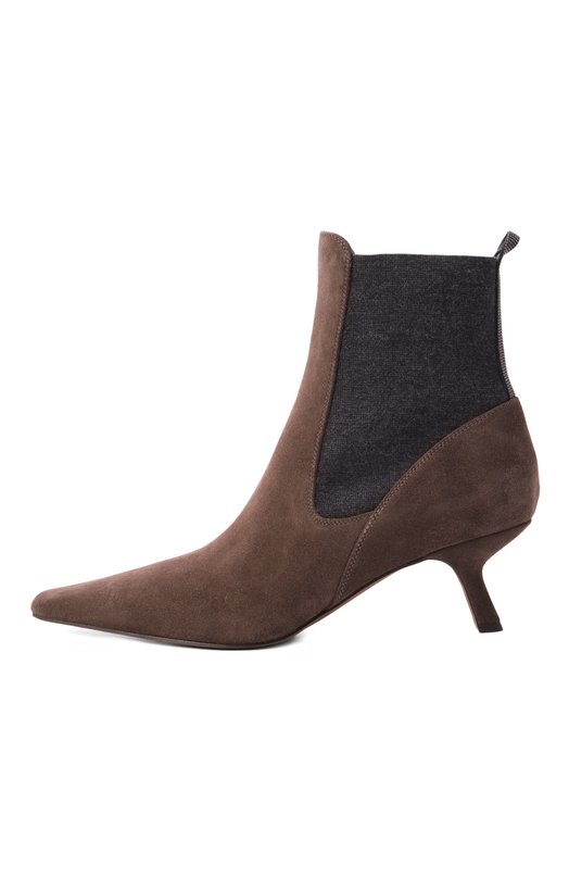 Замшевые ботильоны Brunello Cucinelli MZSFC3054P Коричневый  MZSFC3054P Фото 4