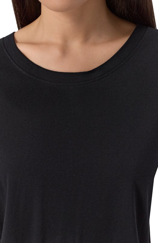Футболка из вискозы и шерсти Loulou Studio EZRA Чёрный  EZRA Фото 5