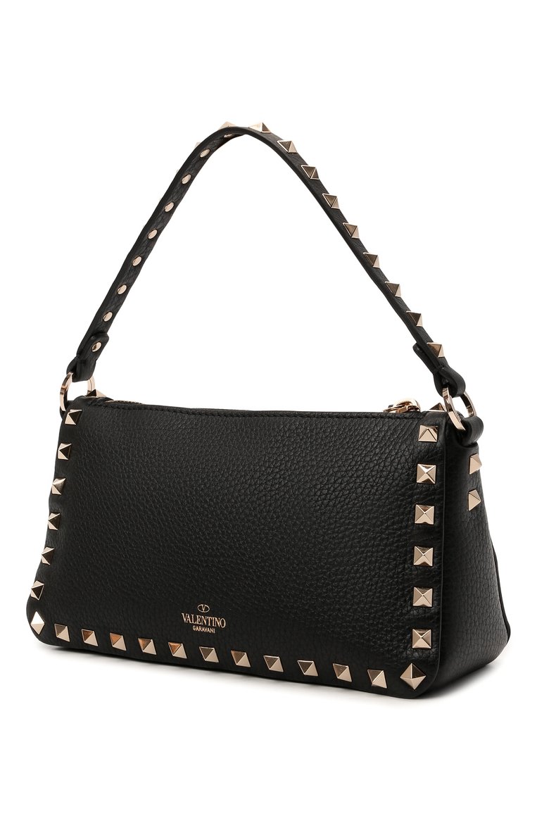Женская сумка rockstud VALENTINO черного цвета, арт. WW2B0J47/VSF | Фото 3 (Материал: Натуральная кожа; Сумки-технические: Сумки top-handle, Сумки через плечо; Ремень/цепочка: На ремешке; Размер: small; Региональные ограничения белый список (Axapta Mercury): RU)
