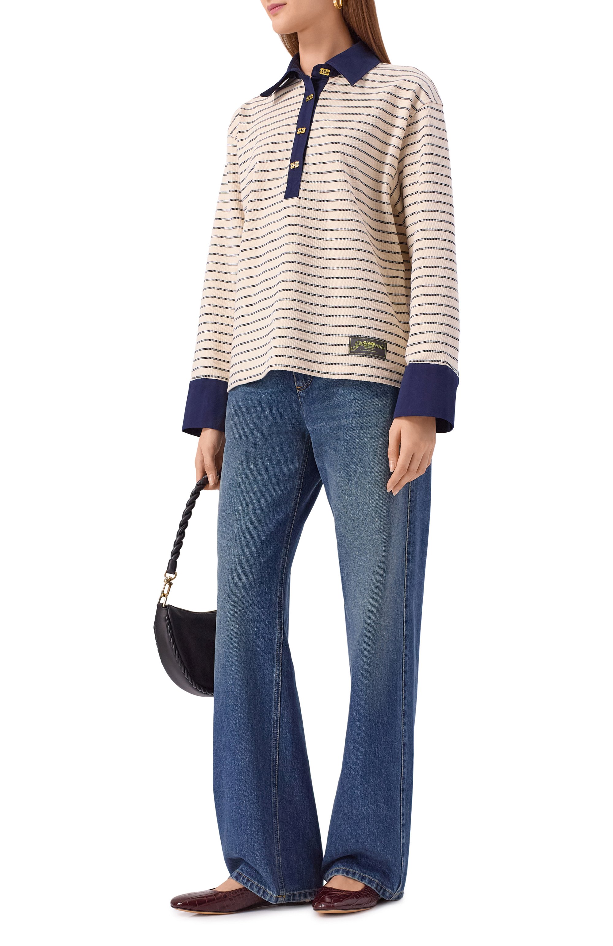 Кожаные балетки mary jane LE MONDE BERYL, арт. MJM-C0C-BR0, фото 3