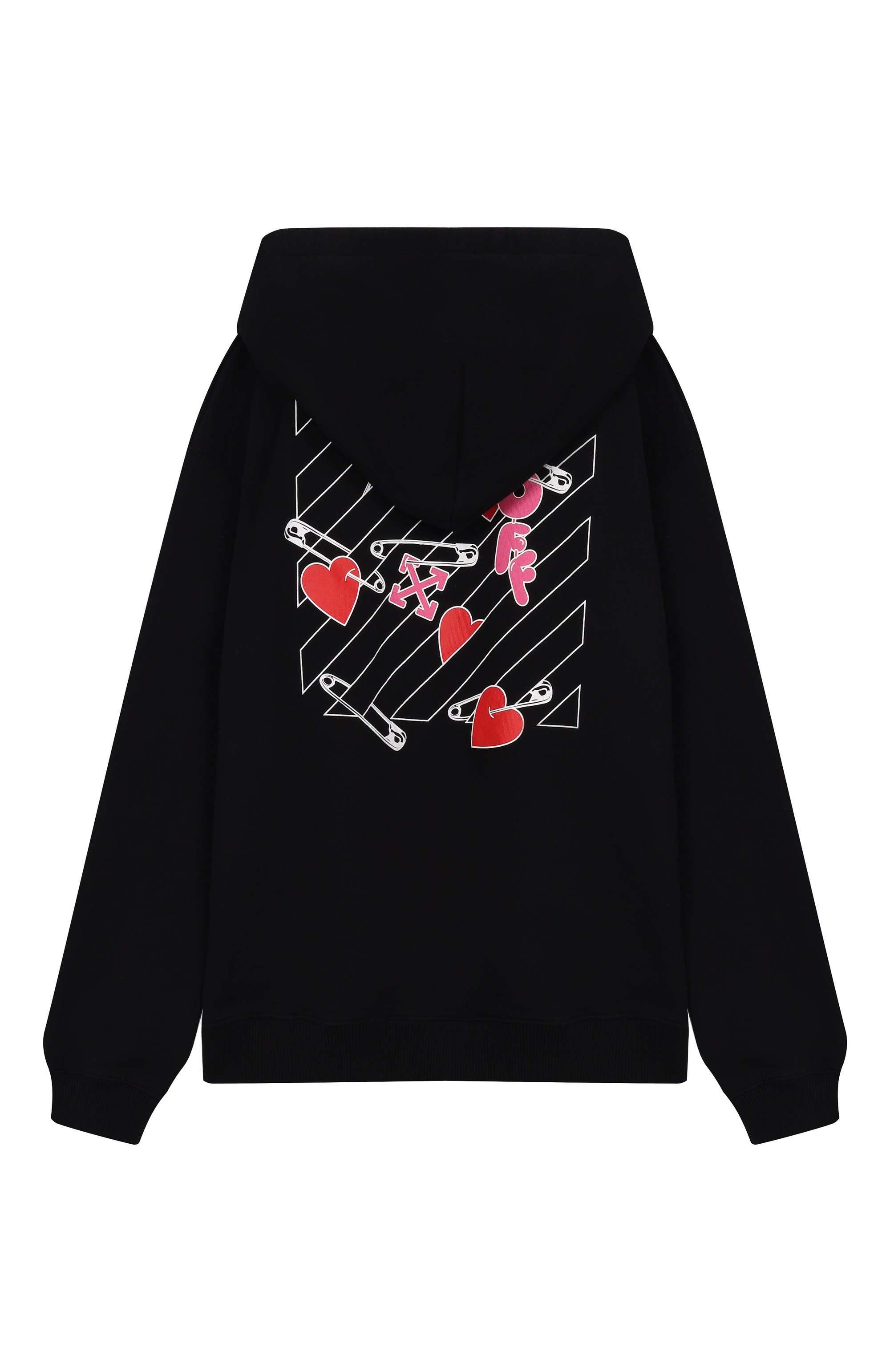 Хлопковое худи OFF-WHITE черного цвета по цене 36300 руб., арт. 0GBB002F25FLE002/12+, фото 2 Хлопковое худи OFF-WHITE, арт. 0GBB002F25FLE002/12+, фото 2