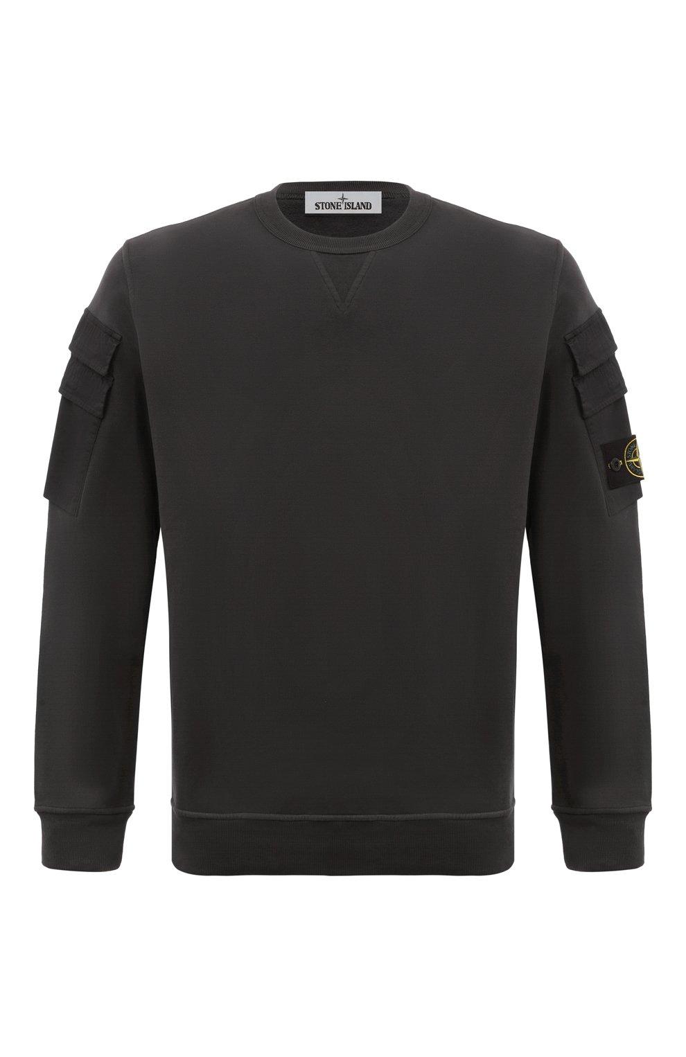 Хлопковый свитшот STONE ISLAND темно-серого цвета по цене 43200 руб., арт. 791560577, фото 1 Хлопковый свитшот STONE ISLAND, арт. 791560577, фото 1