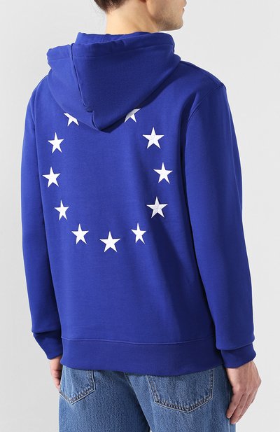 Хлопковое худи ÉTUDES синего цвета по цене 14200 руб., арт. E14B-106-03, фото 4 Хлопковое худи ÉTUDES, арт. E14B-106-03, фото 4