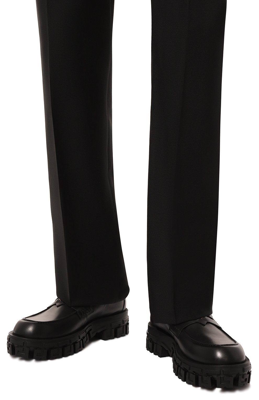 Кожаные лоферы greca portico VERSACE, арт. 1010562/1A05956, фото 3