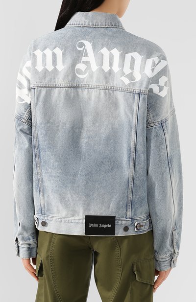 Джинсовая куртка PALM ANGELS голубого цвета по цене 68950 руб., арт. PWYE003S20DEN0014001, фото 4 Джинсовая куртка PALM ANGELS, арт. PWYE003S20DEN0014001, фото 4