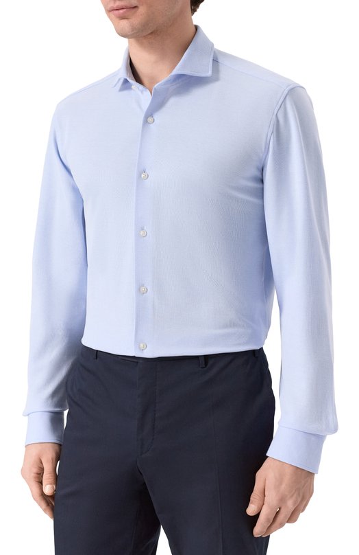 Хлопковая сорочка BOSS 50556106 Голубой  50556106 Фото 3