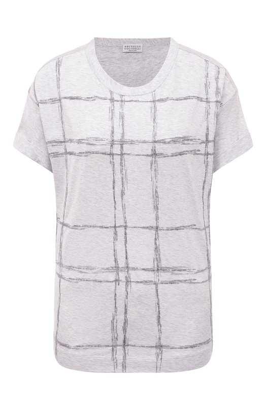 Хлопковая футболка Brunello Cucinelli M0A45B1006 Серый M0A45B1006
