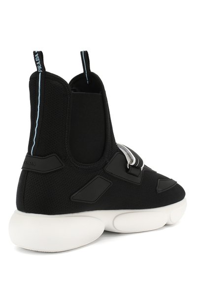 Высокие текстильные кеды с застежкой велькро PRADA, арт. 1T142L-3KM9-F0967-40, фото 4