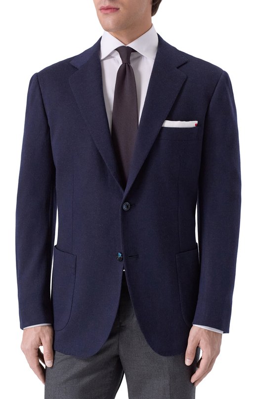 Кашемировый пиджак Kiton UG81K0150G06 Синий  UG81K0150G06 Фото 4
