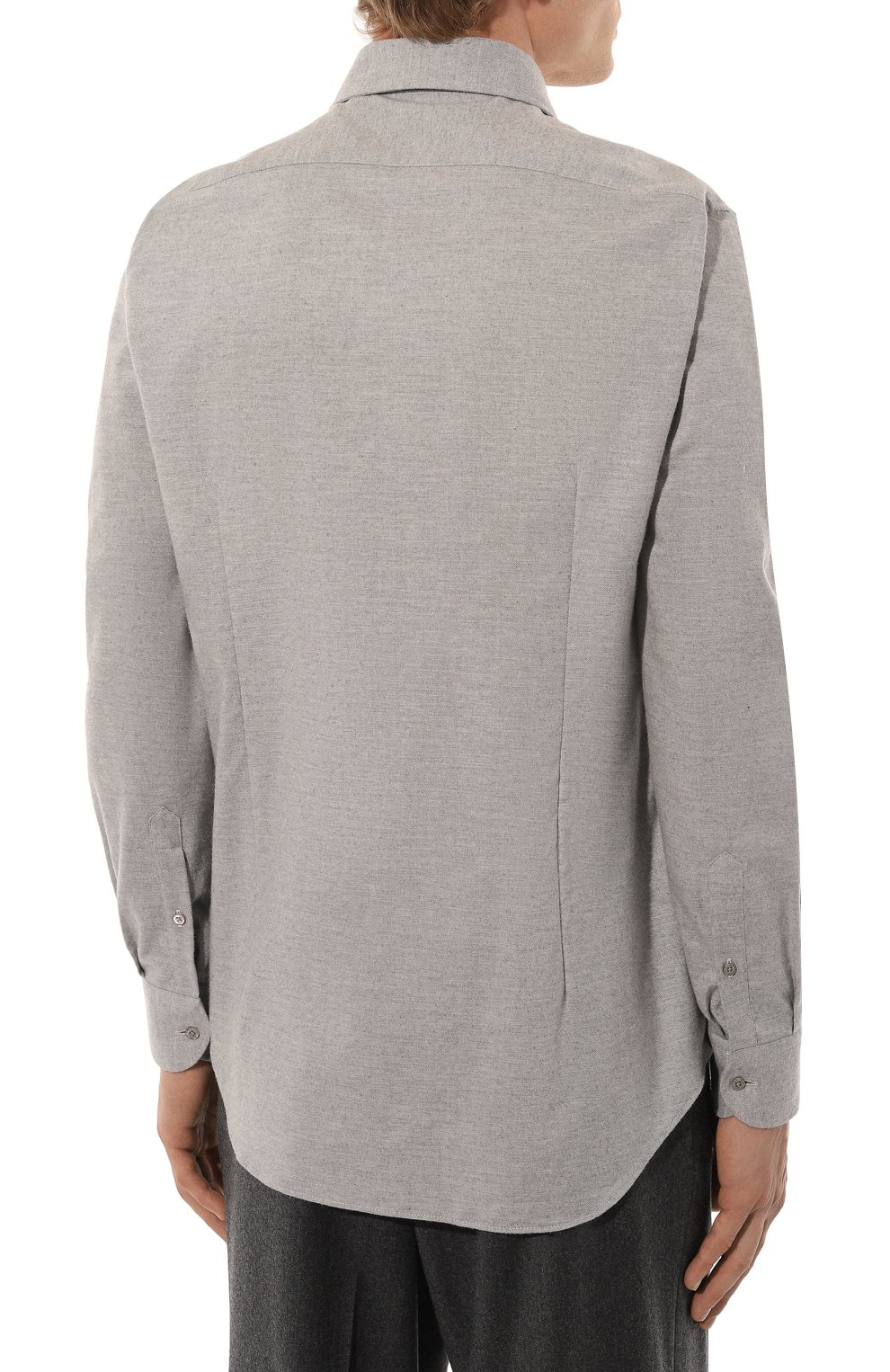Хлопковая рубашка CORNELIANI светло-серого цвета по цене 37150 руб., арт. 94P156-9411629, фото 4 Хлопковая рубашка CORNELIANI, арт. 94P156-9411629, фото 4