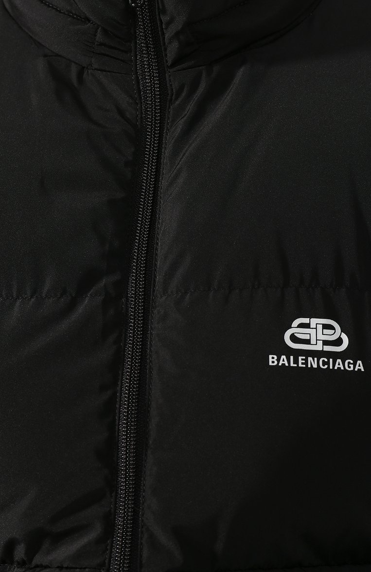 Женский пуховик BALENCIAGA черного цвета, арт. 601763/TYD36 | Фото 5 (Рукава: Длинные; Материал подклада: Синтетический материал; Статус проверки: Проверена категория; Материал внешний: Вискоза, Синтетический материал; Длина (верхняя одежда): До середины бедра; Кросс-КТ: Пуховик; Регио�нальные ограничения белый список (Axapta Mercury): RU; Материал сплава: Проставлено; Драгоценные камни: Проставлено)