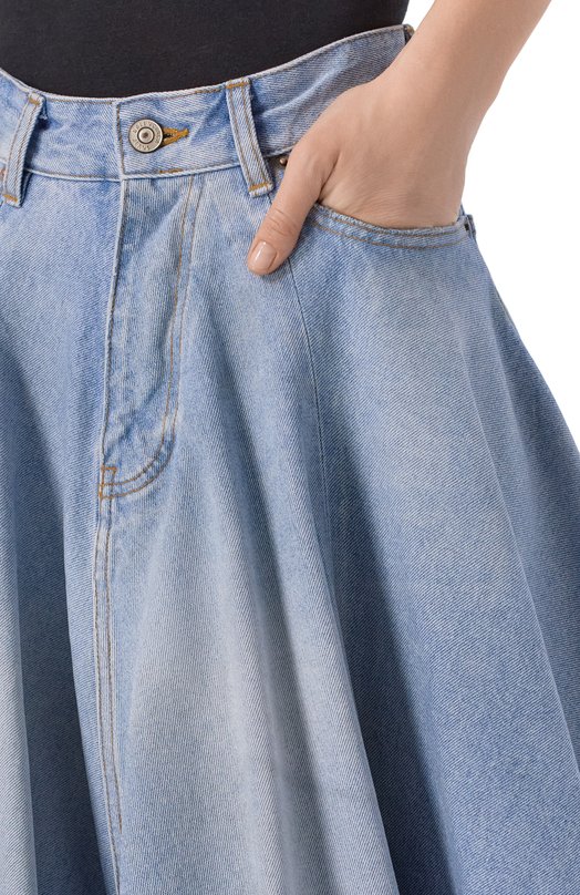 Джинсовая юбка Godet Balenciaga 856906/TTWB1 Голубой  856906/TTWB1 Фото 5