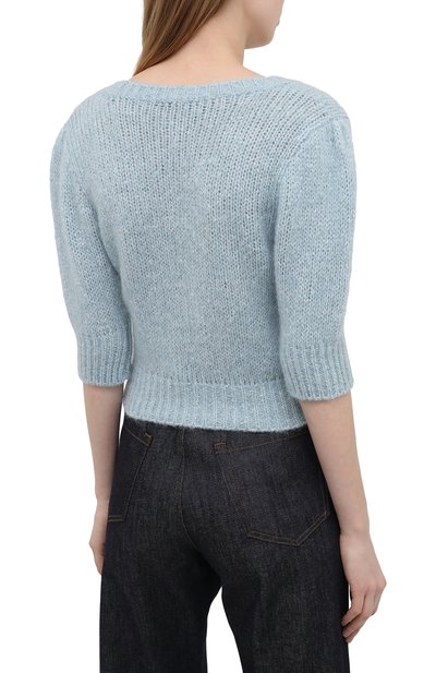 Шерстяной пуловер ALESSANDRA RICH голубого цвета по цене 54400 руб., арт. FAB2461-K3212, фото 4 Шерстяной пуловер ALESSANDRA RICH, арт. FAB2461-K3212, фото 4