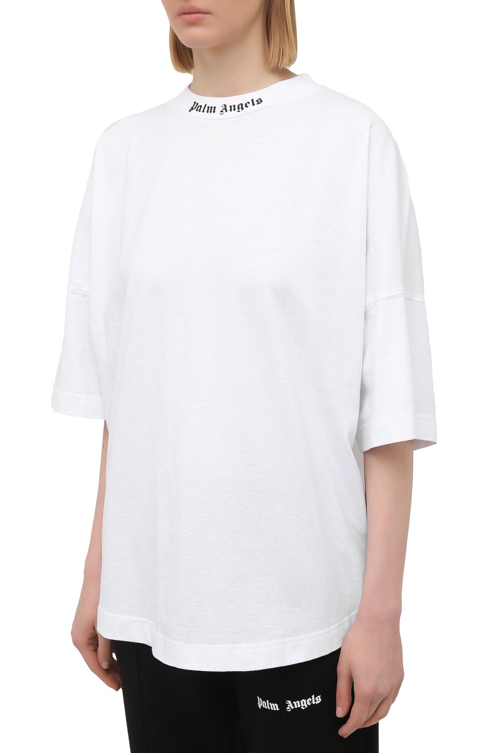Хлопковая футболка PALM ANGELS белого цвета по цене 24150 руб., арт. PWAA023S21JER0030110, фото 3 Хлопковая футболка PALM ANGELS, арт. PWAA023S21JER0030110, фото 3
