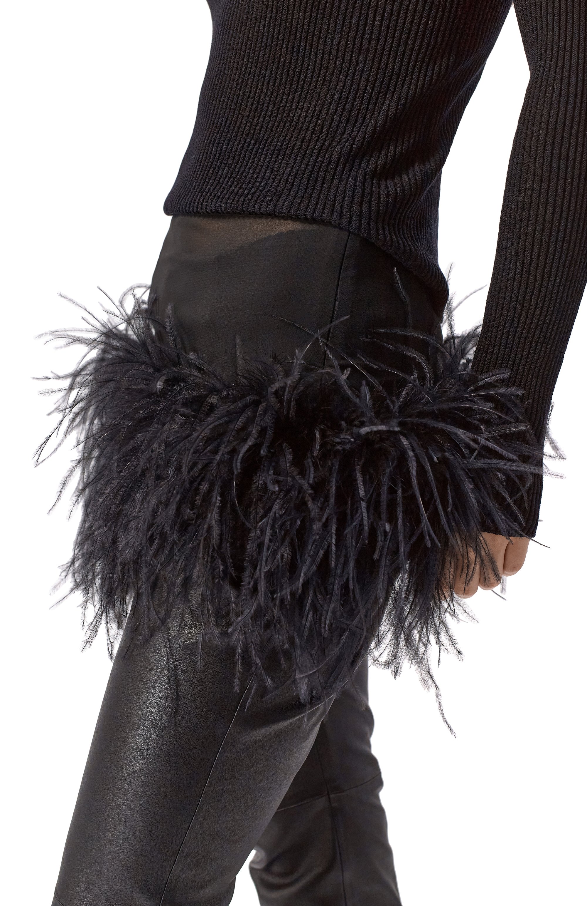 Юбка с отделкой перьями THE ATTICO, арт. 260WCR00153/PAA085MB, фото 5
