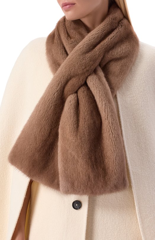 Меховой шарф из норки MVST MSC-01 MINK PST Бежевый  MSC-01 MINK PST Фото 2