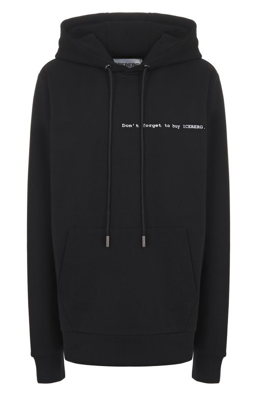 Хлопковое худи Iceberg E042/6300 Чёрный E042/6300