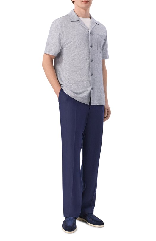 Льняные брюки Andrea Campagna LUCAN0 ELAX/AN1801 Синий  LUCAN0 ELAX/AN1801 Фото 2